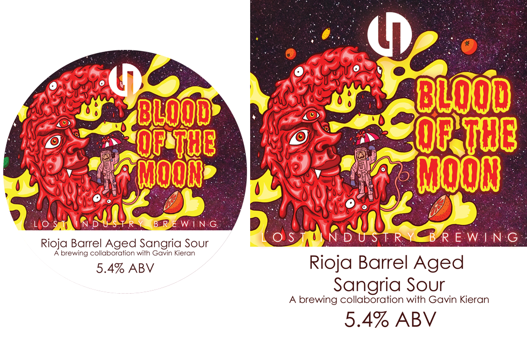 Lost Industry Brewing Co - Blood of the Moon Sangria Sour Craft Beer Tap Signs
