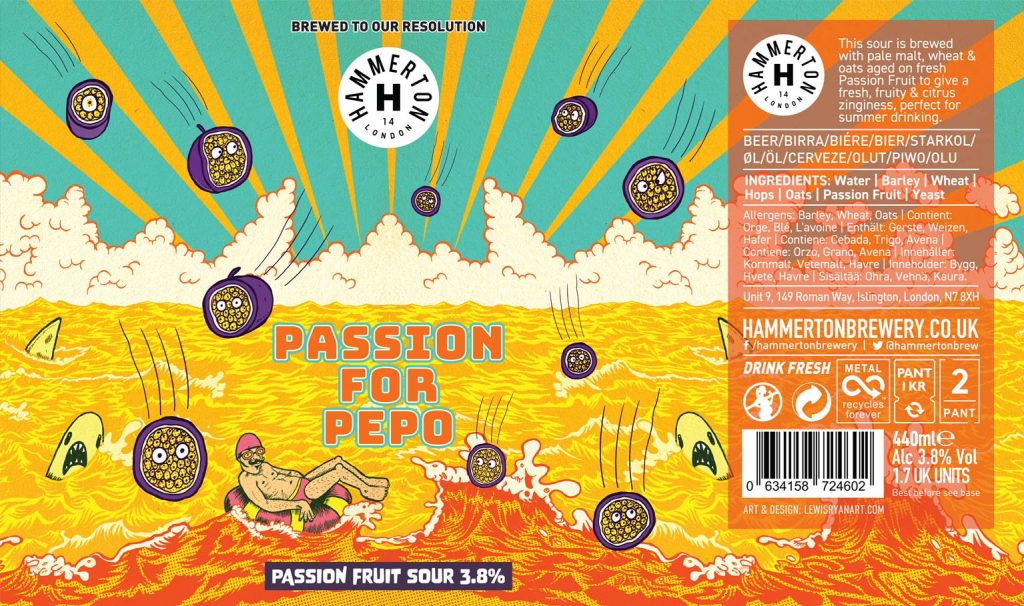 Hammerton Brewery - Passion for Pepo Craft Beer Can Label Illustration