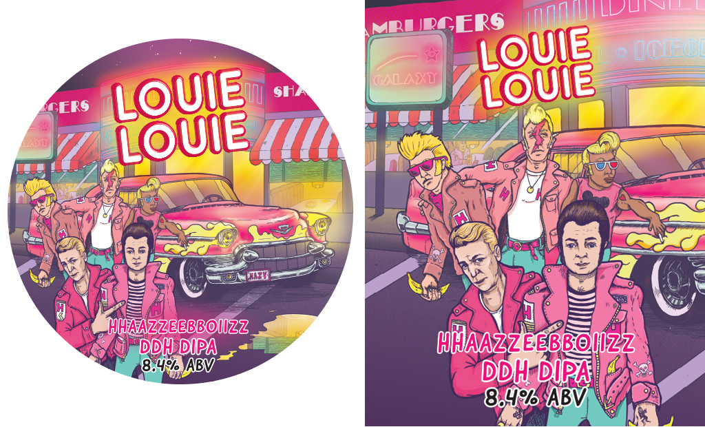 Louie Louie (Canada) HHAAZZEEBBOIIZZ - Craft Beer Illustration - Tap Signs