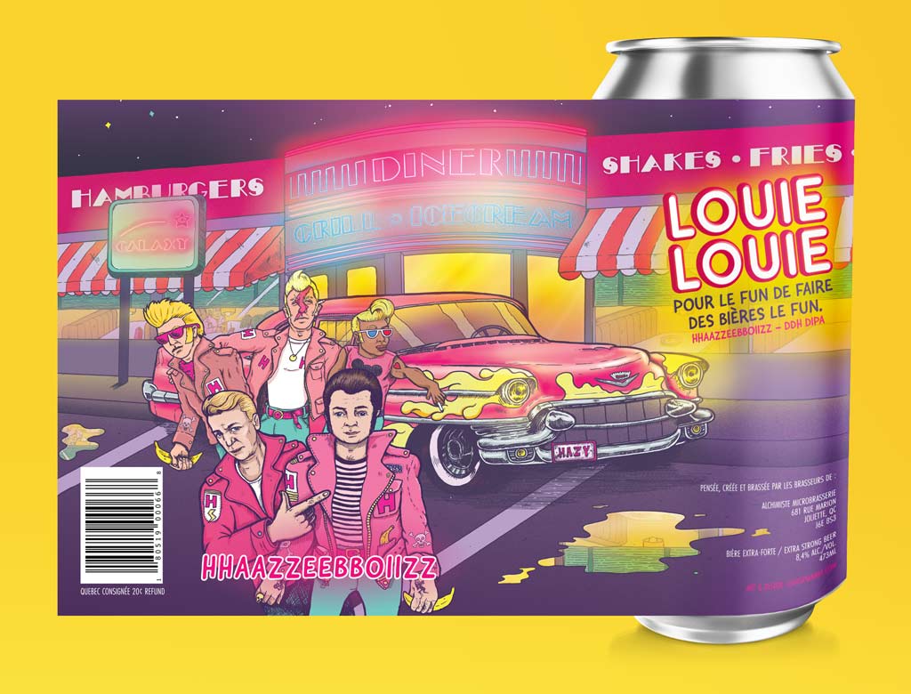 Louie Louie (Canada) HHAAZZEEBBOIIZZ - Craft Beer Illustration