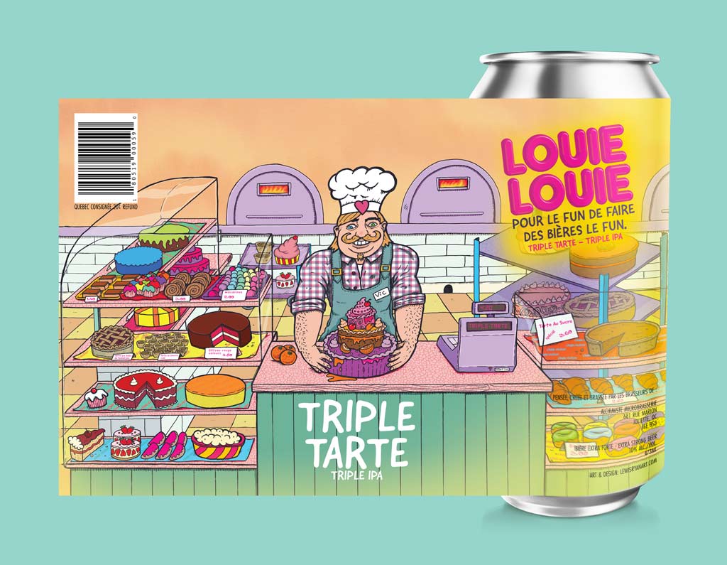 Louie Louie (Canada) Triple Tart Triple IPA - Craft Beer Illustration