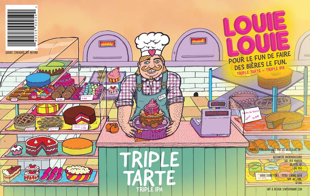 Louie Louie (Canada) Triple Tart Triple IPA - Craft Beer Illustration