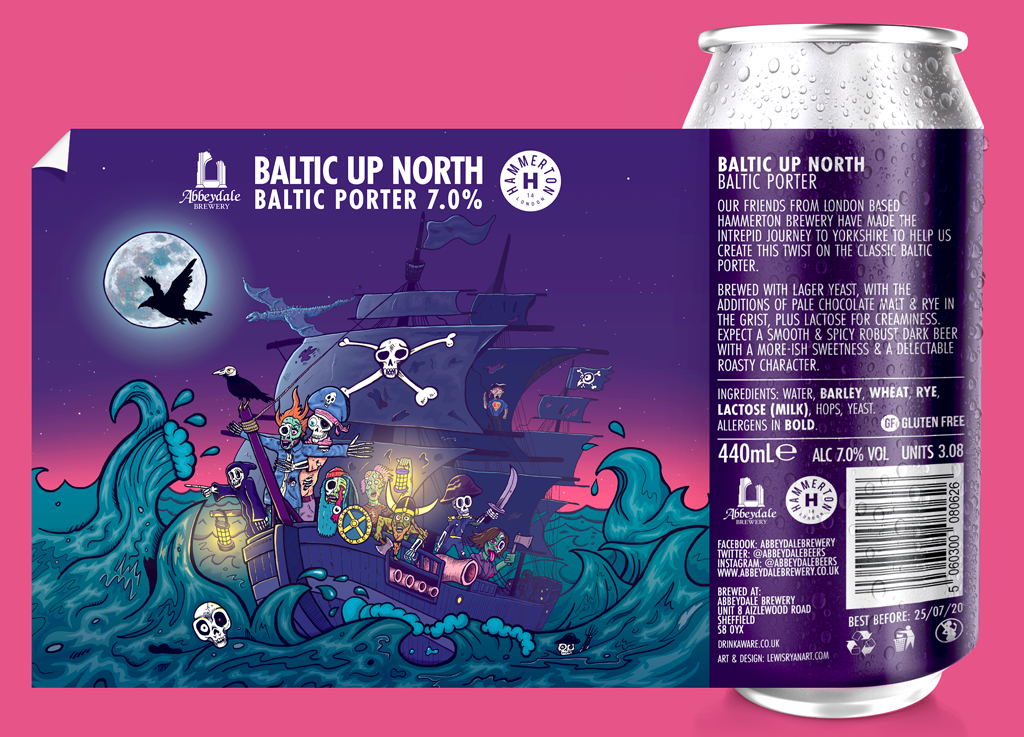 Abbeydale Brewery x Hammerton Brewery - Baltic Up North - Craft Beer Can Illustration