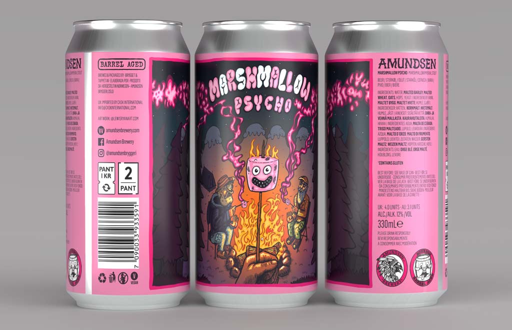 Amundsen Brewery - Marshmallow Psycho - Bourbon Barrel Aged Marshmallow Imperial Stout can