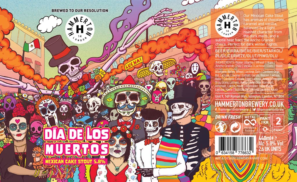 Hammerton Brewery London - Dia de los Muertos - Illustration Beer Label