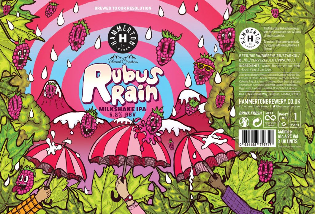 Hammerton Brewery - Rubus Rain Illustration