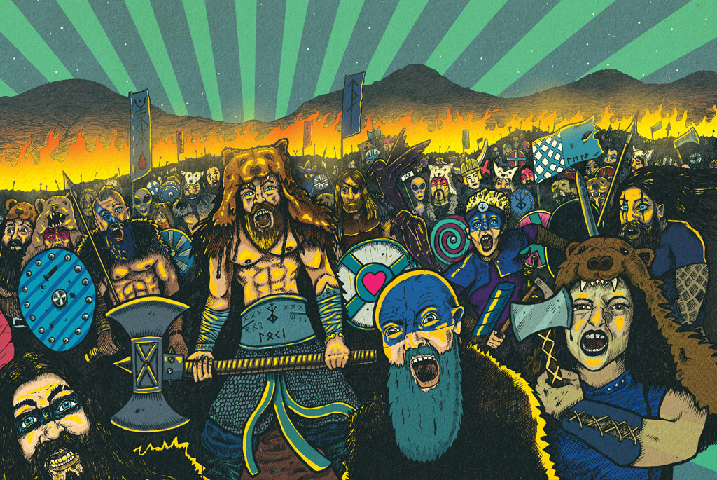Hammerton Brewery x Abbeydale Brewery - Ostmen - Viking inspired Beer Label Illustration