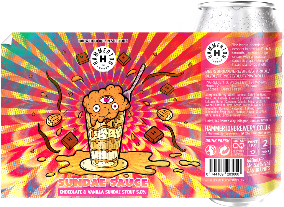 Hammerton Brewery Sundae Sauce - Illustrated Beer Label