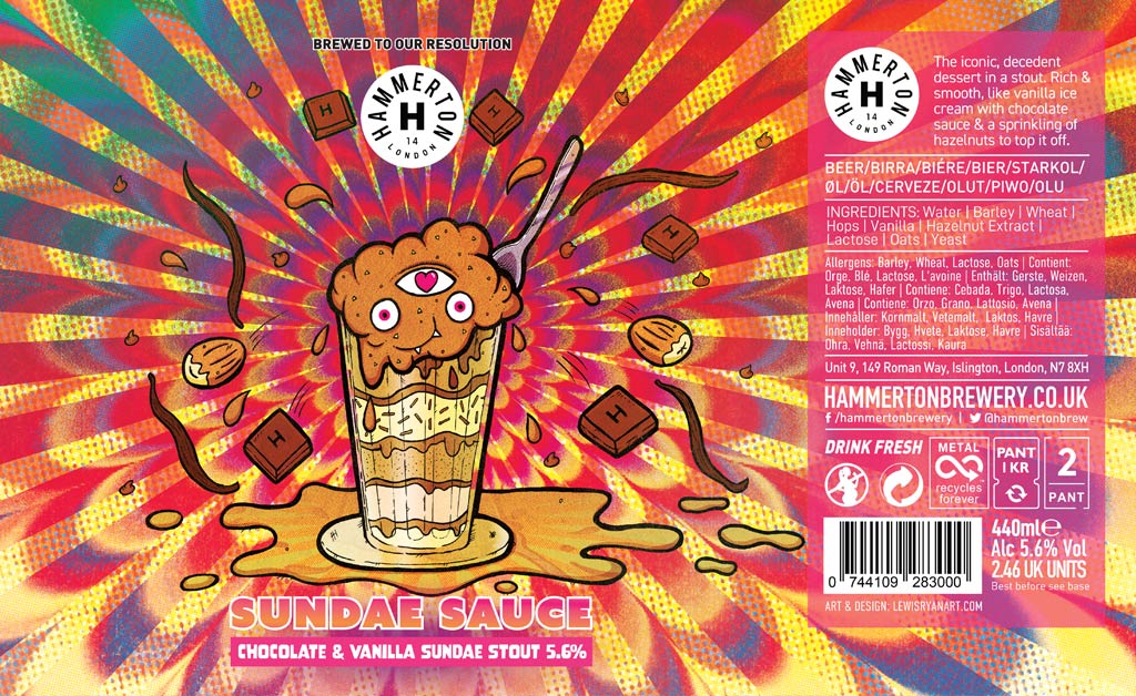 Hammerton Brewery Sundae Sauce - Illustrated Beer Label