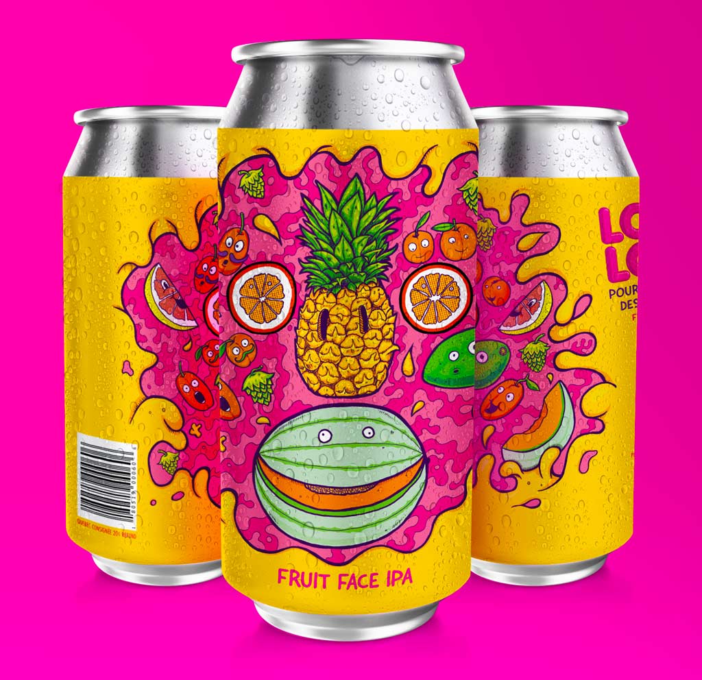 Louie Louie (Canada) Fruit Face IPA Beer Label Can Mockup