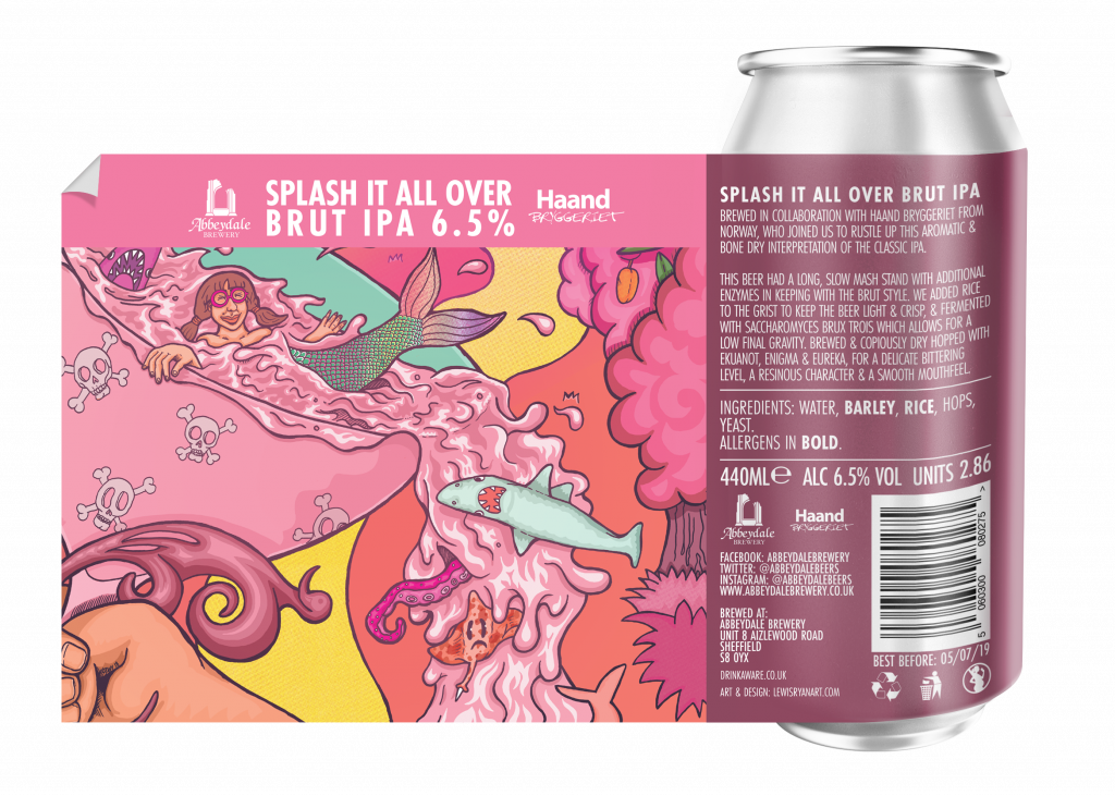 Abbeydale Brewery - Splash it All Over - Brut IPA Illustration - Can Mockup