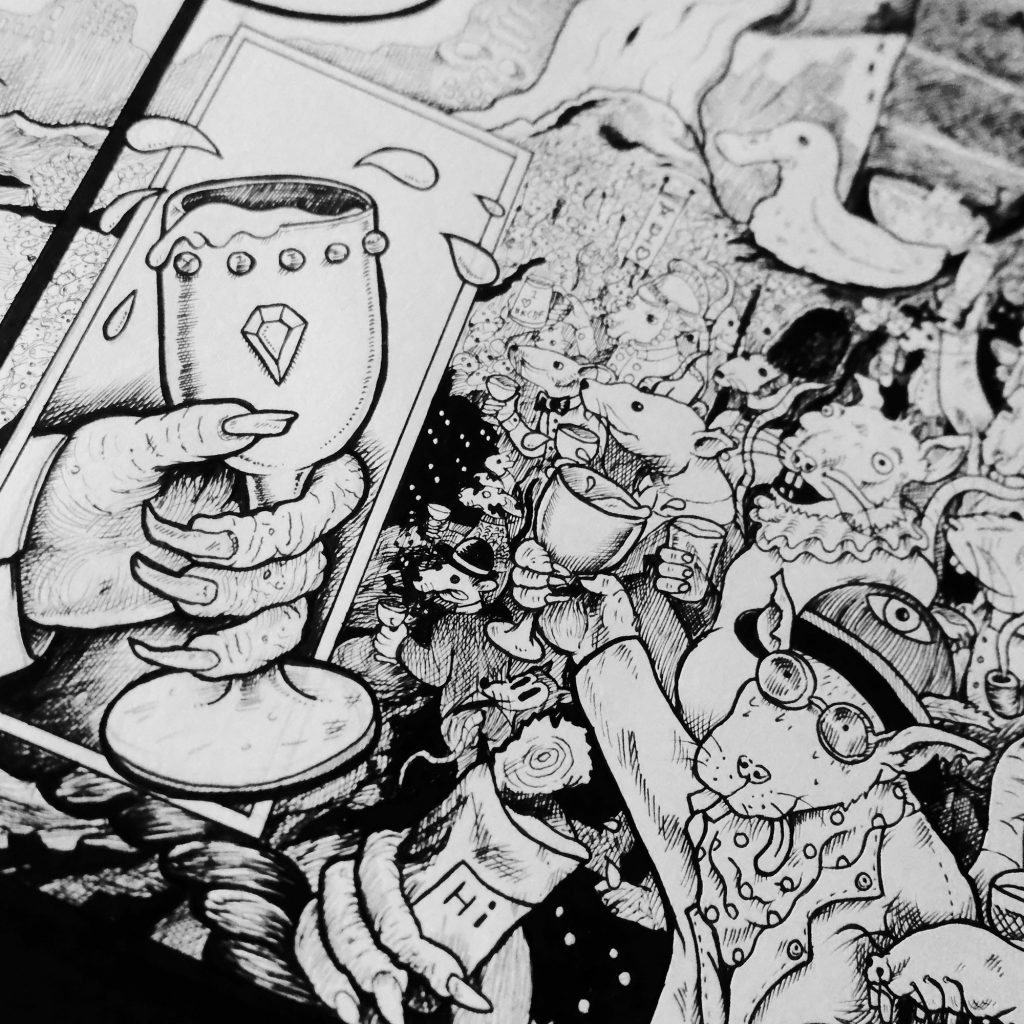 Half Rats - Original Ink work (India Ink on Cartridge Paper)