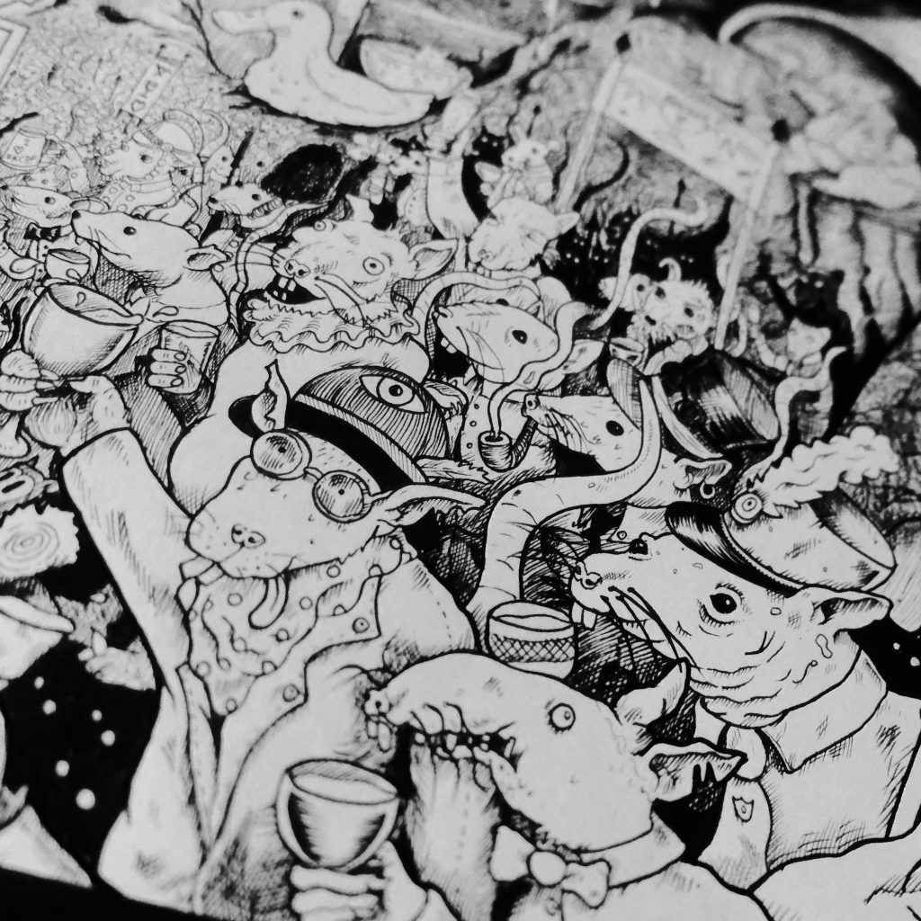 Half Rats - Original Ink work (India Ink on Cartridge Paper)